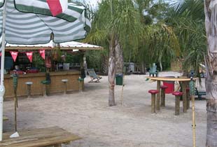 The tiki bar is deserted today...